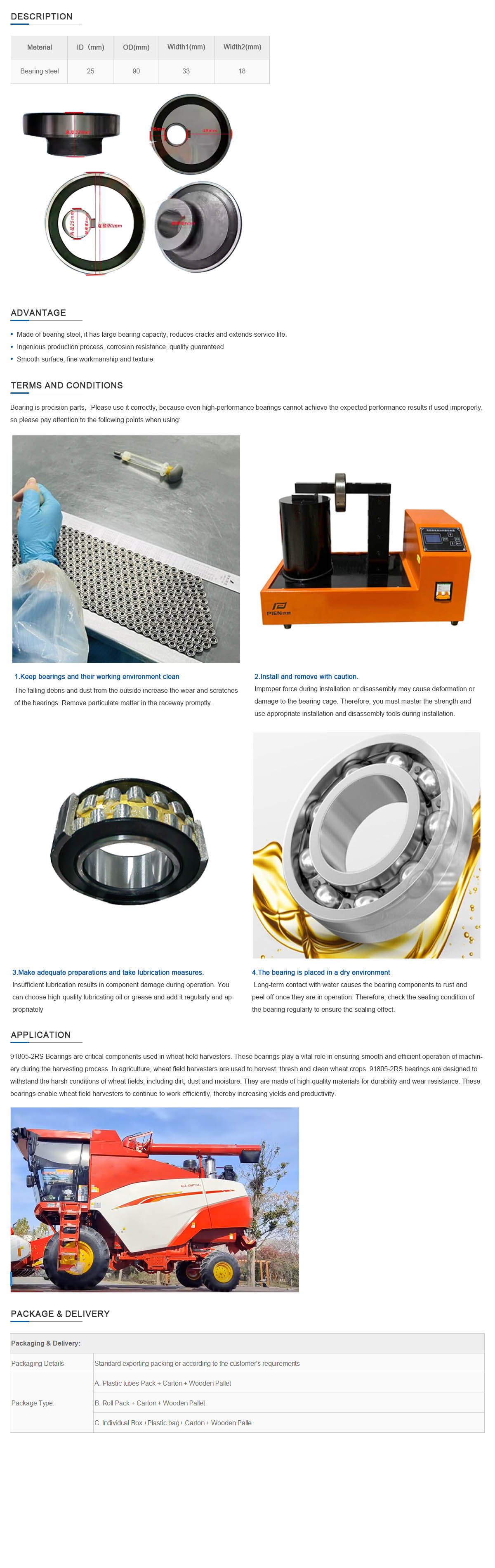 spherical roller bearing material exporter